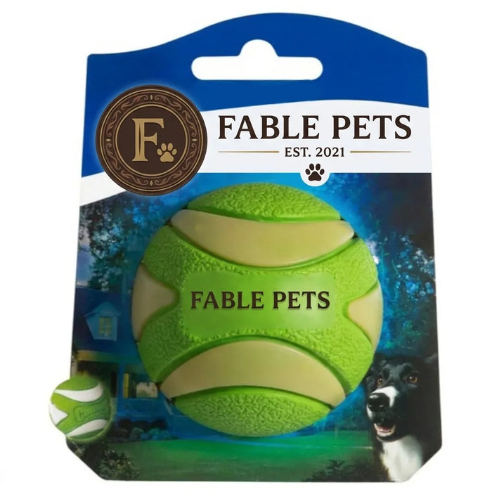 Fable Pets Glow-in-the-Dark Squeaker Fetch Ball for Dogs